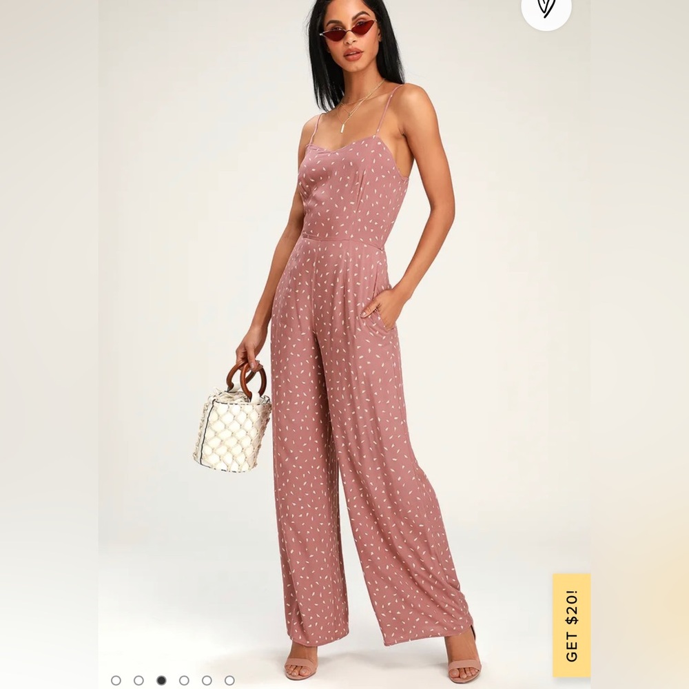 In Demand Mauve Print Sleeveless Wide-Leg Jumpsuit
